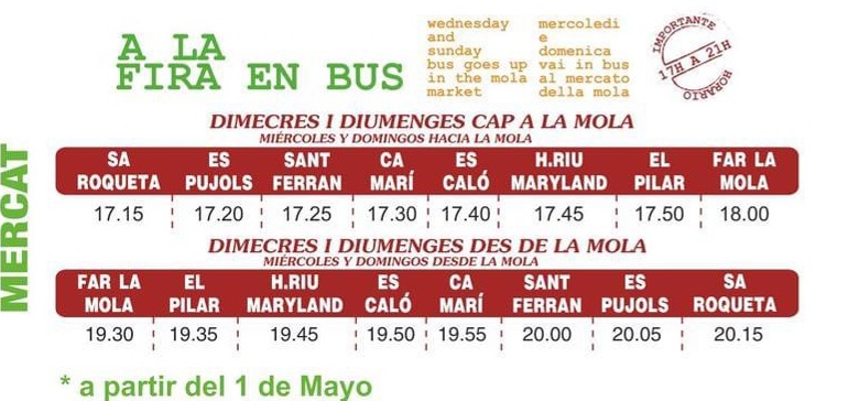 bus para ir al mercado de formentera